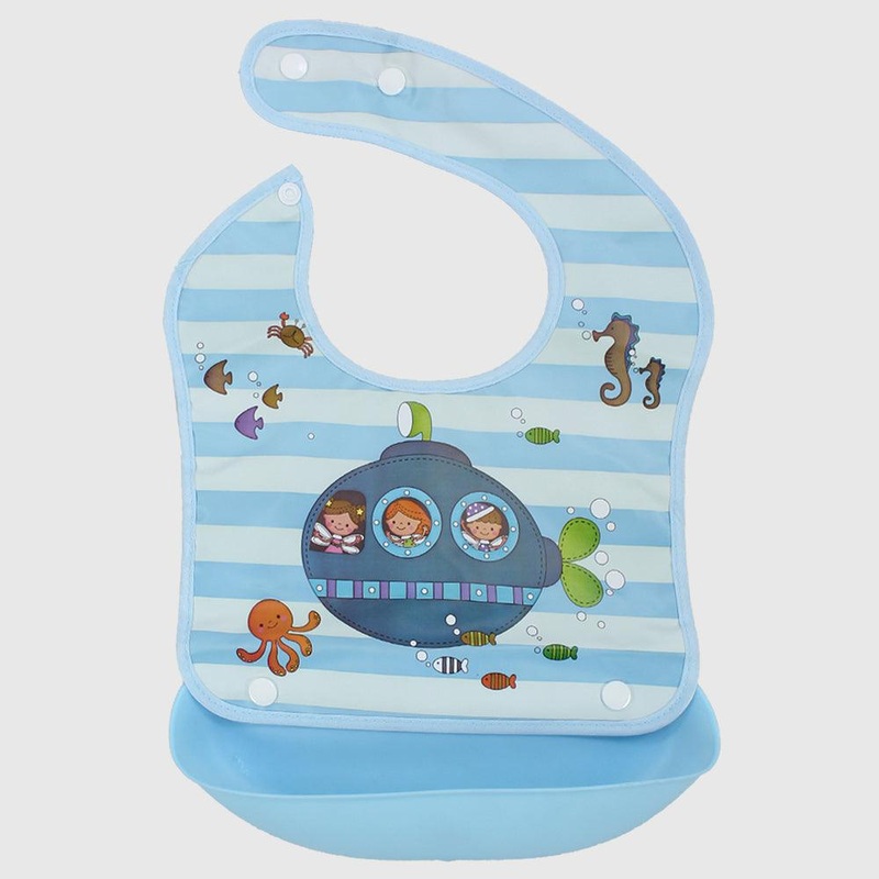 Submarine Bib With Silicone Pocket