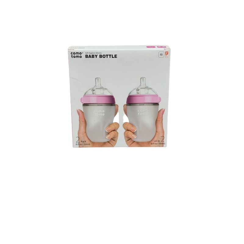 Comotomo Bottles 2 Pack, Pink, 8oz