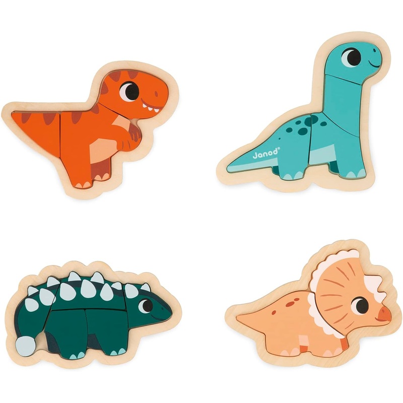 Janod Wood Dinosaur Progressive Puzzles