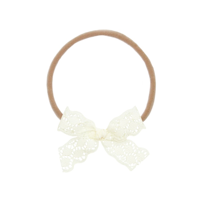 Lace Bow – Mini Ivory Headband