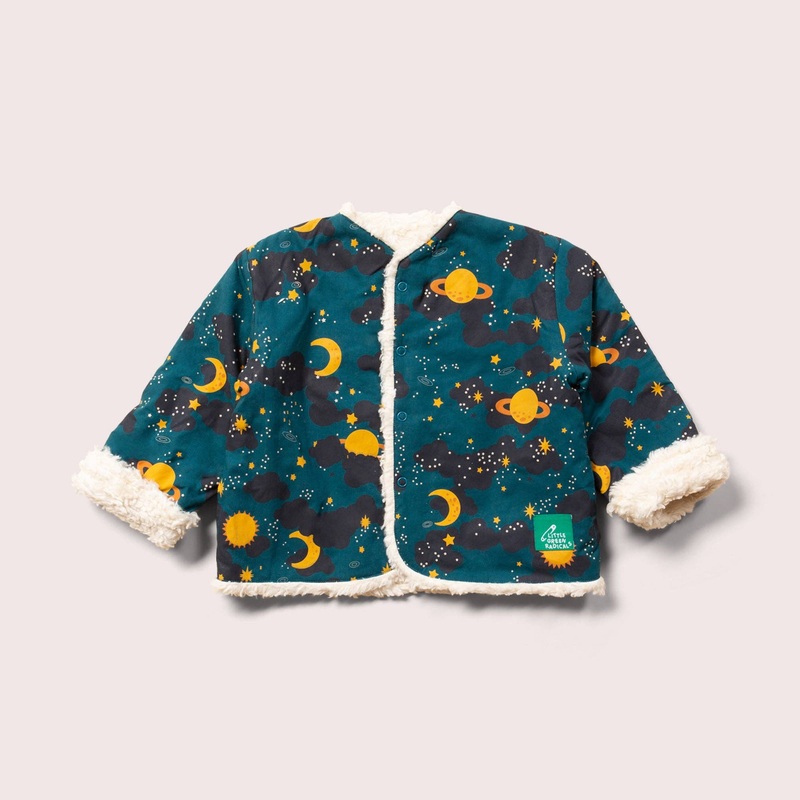 Little Green Radicals – Saturn Nights Collarless Reversible Cosy Jacket