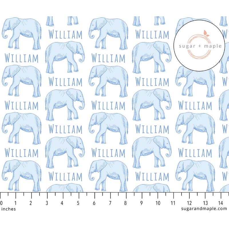 Sugar + Maple Plush Minky Fleece Personalized Blanket | Elephant
