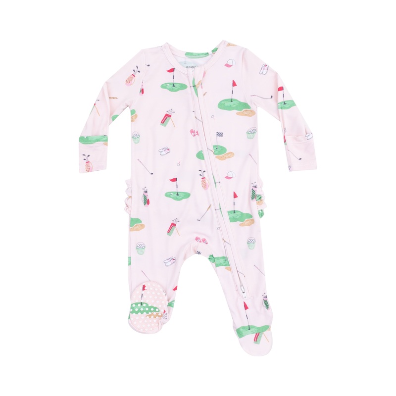 2 Way Ruffle Back Zipper Footie – Golf Things Pink
