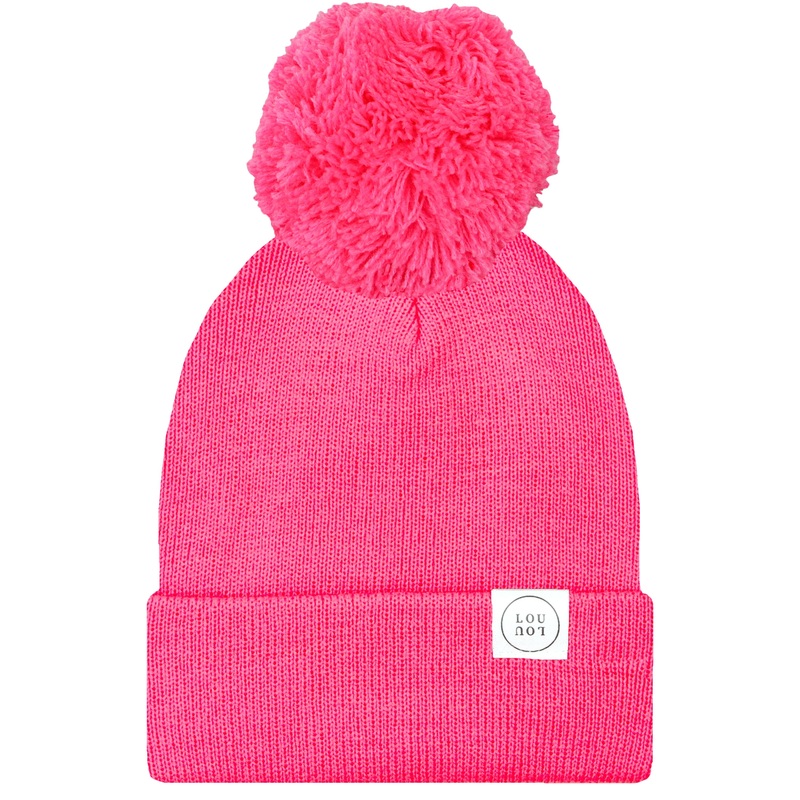 Beanie with Pom – Neon Pink