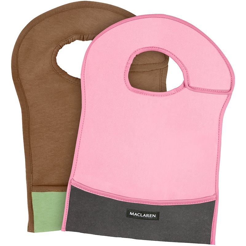 Maclaren Eco Bib Set – Pink/Graphite & Walnut/Marsh Green