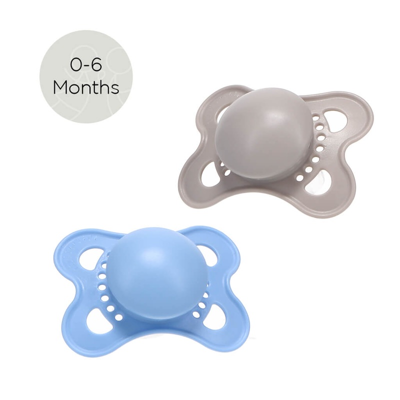 Matte Silicone Pacifier Grey/Blue