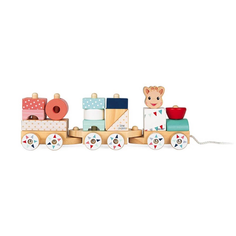 Sophie La Giraffe Train Wood