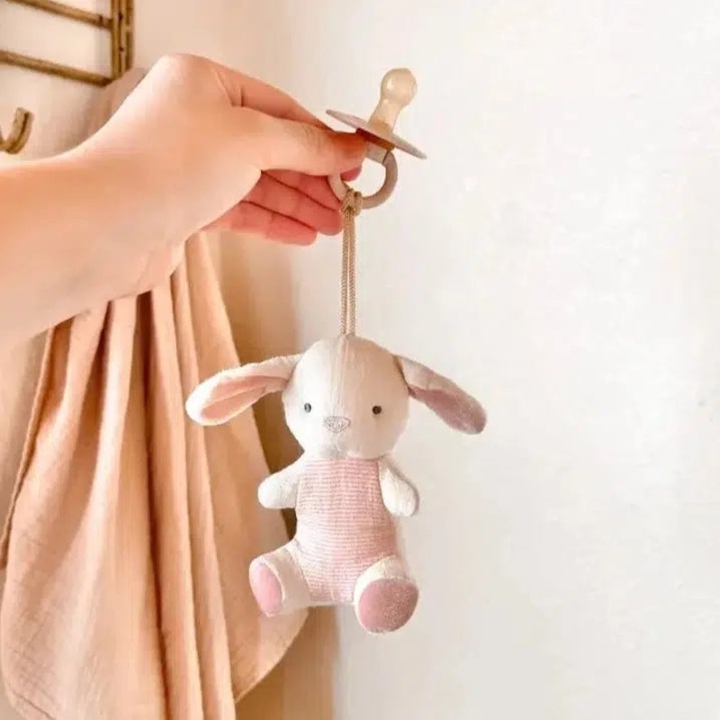 Itzy Ritzy – Bitzy Natural Rubber Pacifier + Stuffed Animal – Bunny