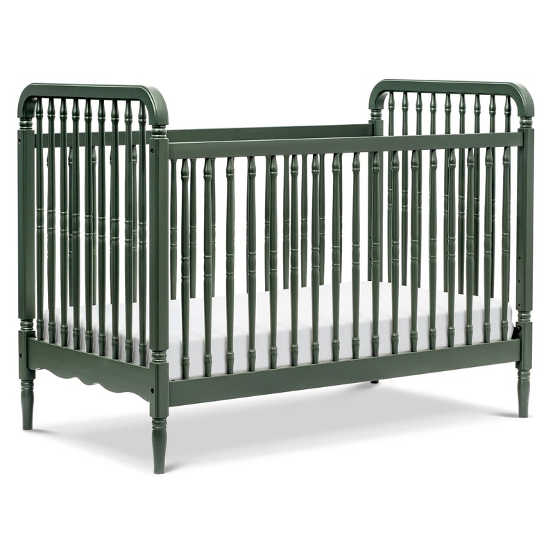 Liberty 3-in-1 Convertible Spindle Crib with Toddler Bed Conversion Kit – Forest Green