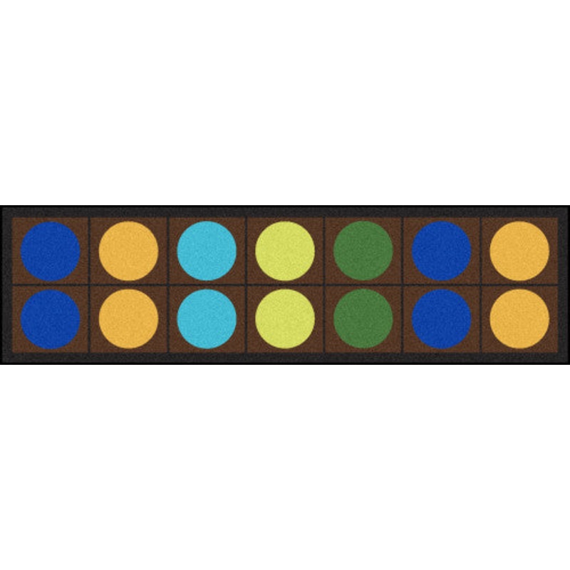 Lots of Dots Rug, 2’1″ x 7’8″ Runner (14 dots), Earthtone