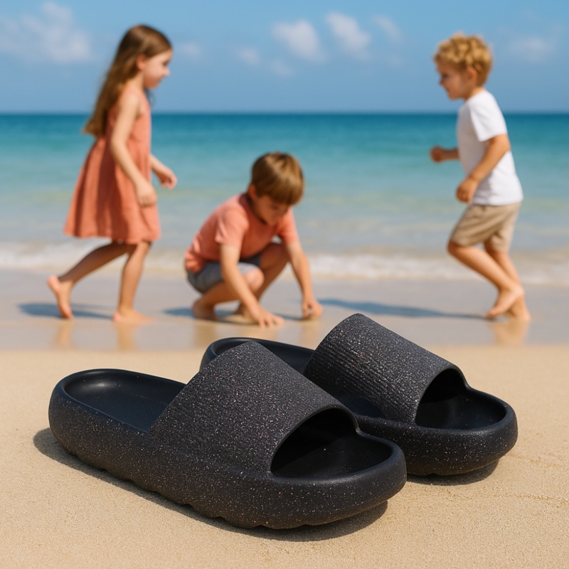 Black Rubber Slippers