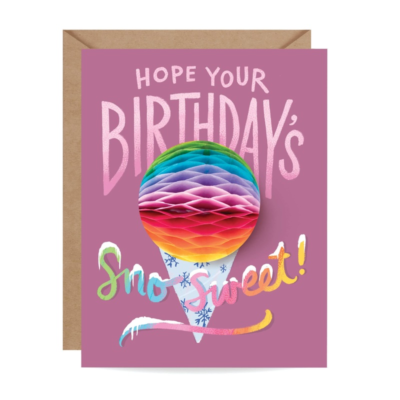 Inklings Paperie Pop-up Card – Sno Cone – Birthday