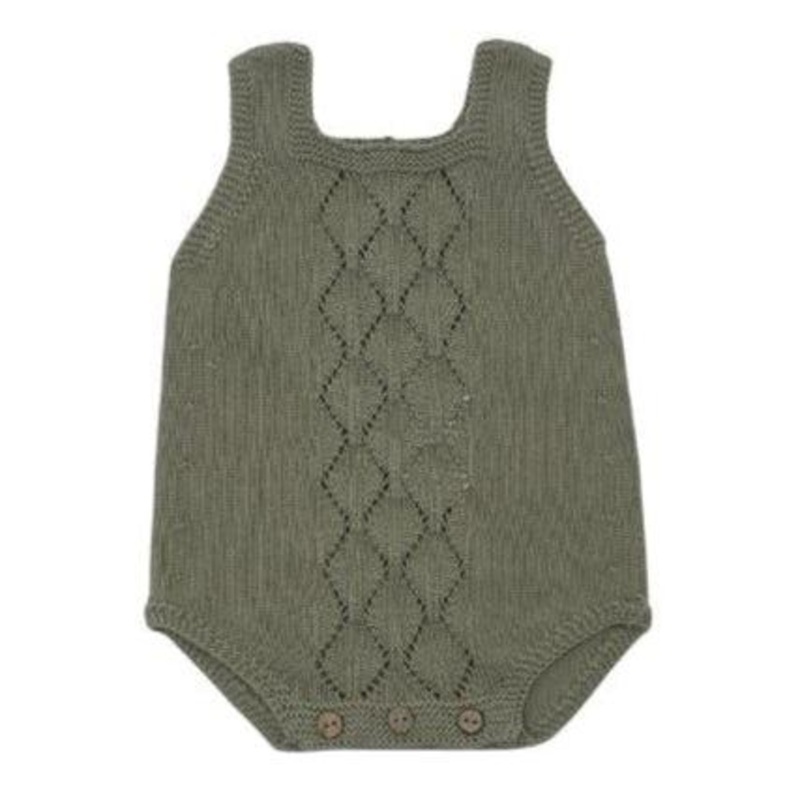 Li + Me – Knit Sleeveless Bubble Romper – Green