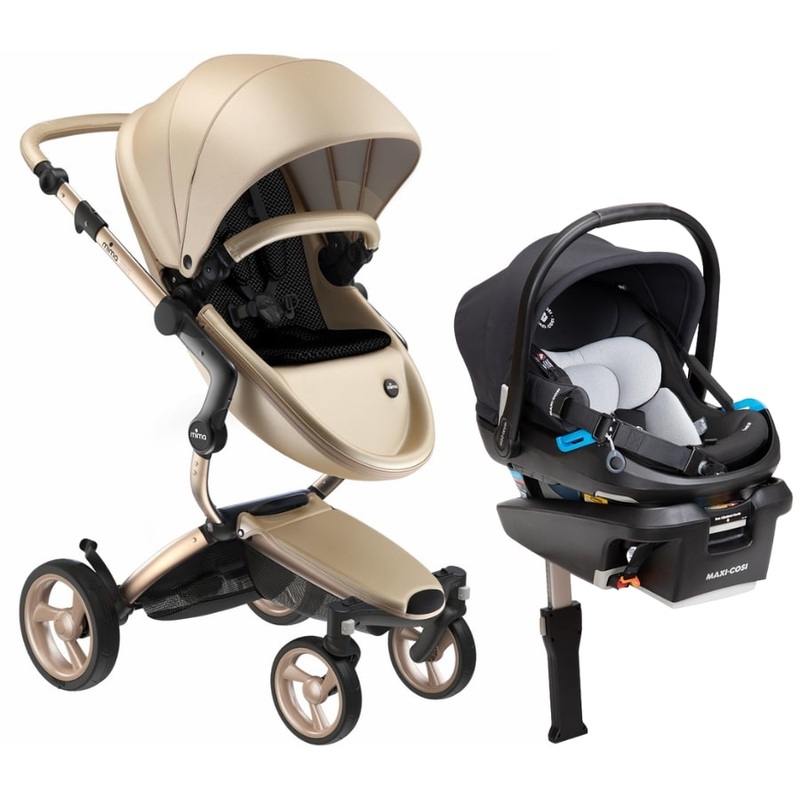 Mima Xari 4G + Maxi Cosi Coral XP Travel System Bundle – Gold – Gold / Black / Essential Black