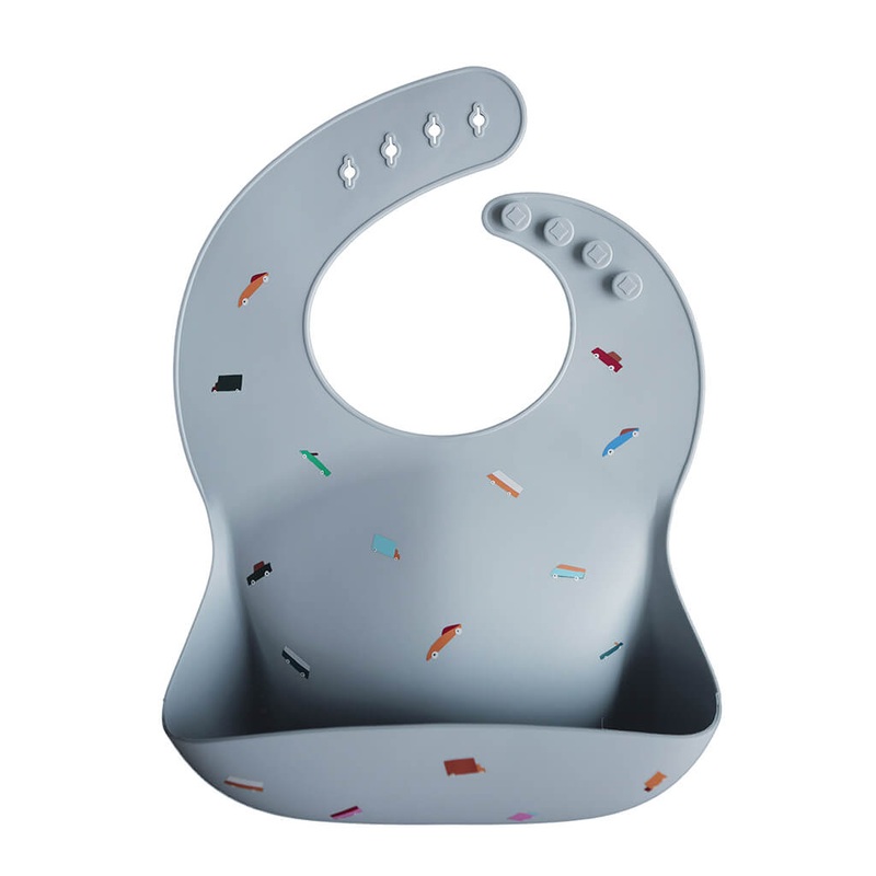 Mushie Silicone Baby Bib Retro Cars