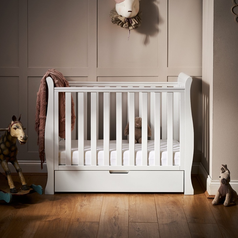 Obaby Stamford Space Saver Cot & Cot Top Changer – WHITE