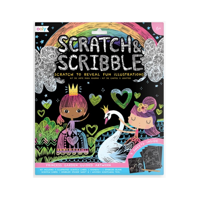 Ooly Princess Garden Scratch and Scribble Scratch Art Kit