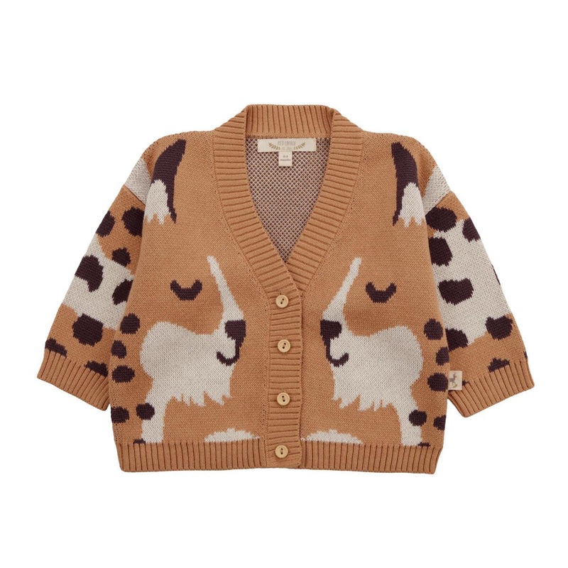 Red Caribou – Pima Cotton Knit Cardigan – Tan Wildcats