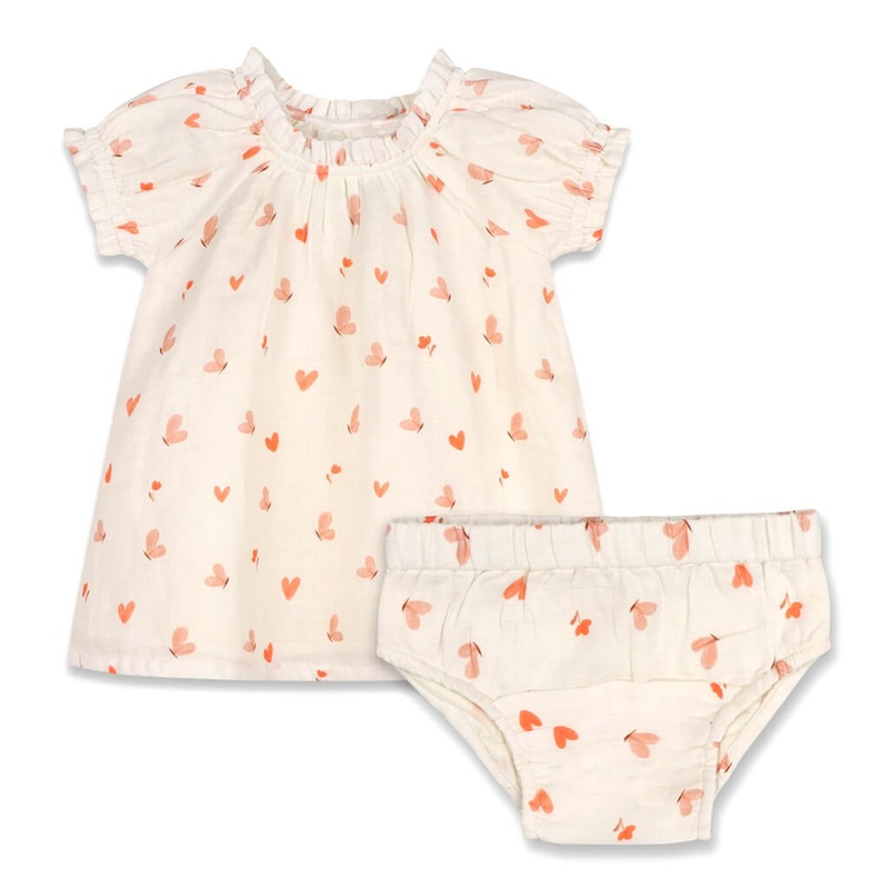 Puff Sleeve Baby Dress and Bloomer Butterfly Love