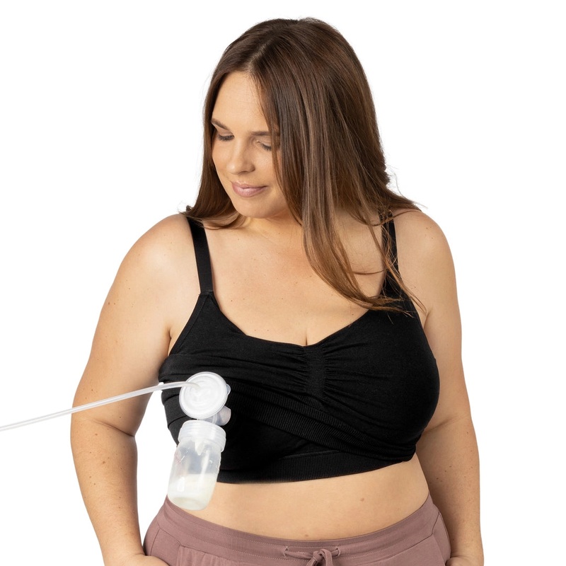 Sublime Bamboo Hands-Free Pumping Lounge & Sleep Bra – Black – Busty