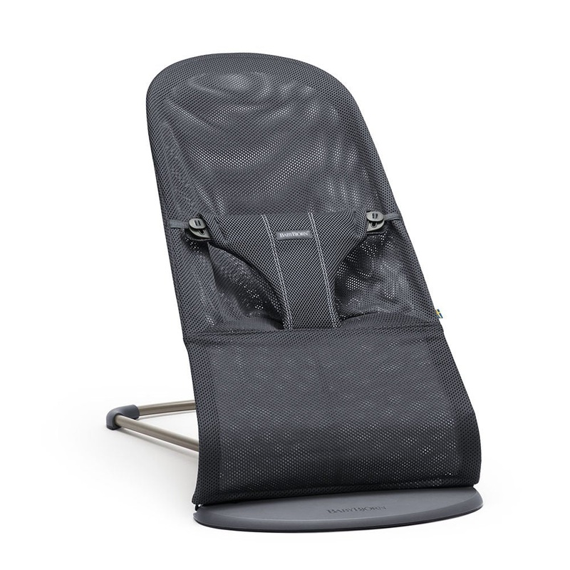 BabyBjorn Bouncer Bliss, Dark Gray Frame, Anthracite Cotton Classic Quilt