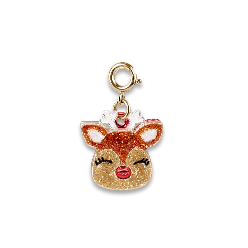 Charm It Gold Glitteer Reindeer Charm