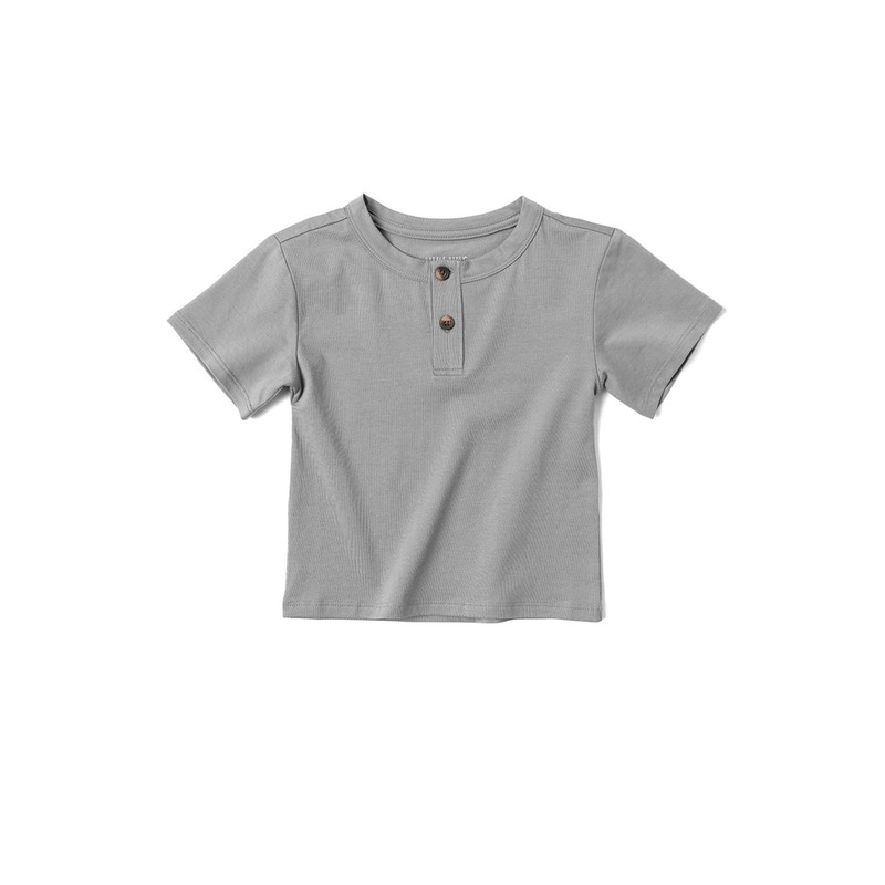 Jersey Henley Tee – Hazy Grey