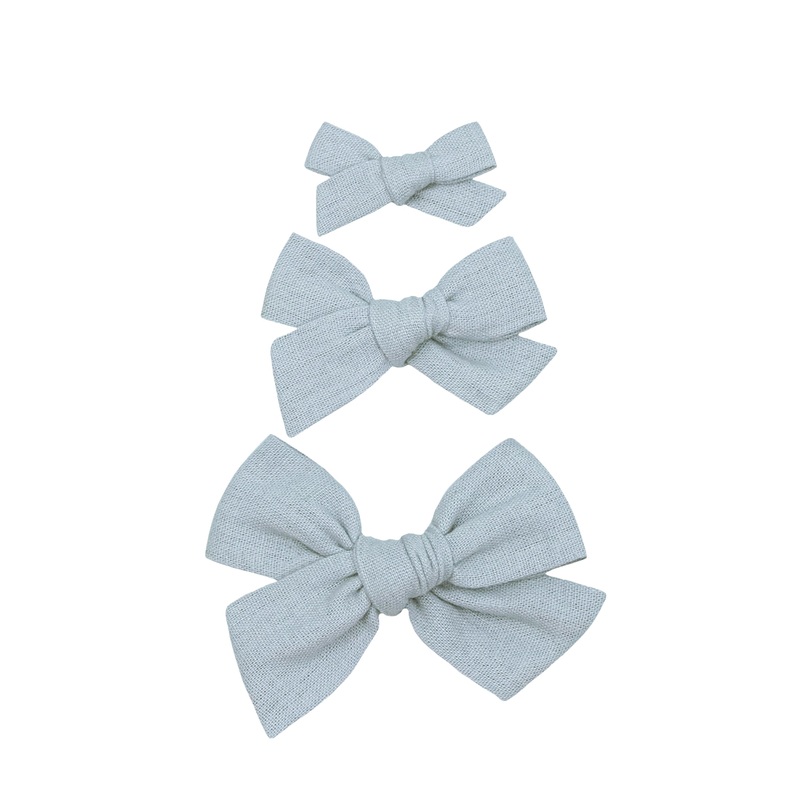 Linen Bow – Dove Clip