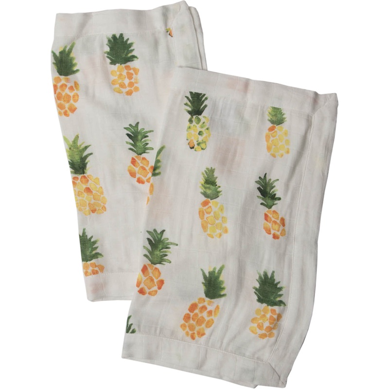Little Unicorn Cotton Muslin Security Blanket, 2-Pack – Pineapple
