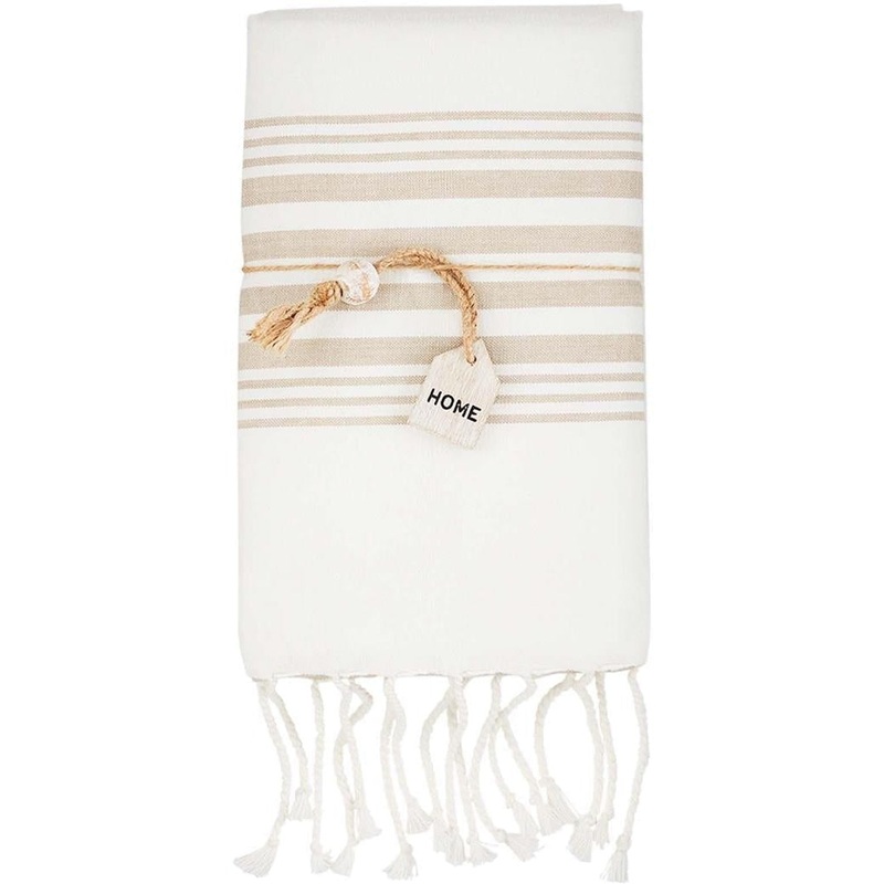Mud Pie Taupe Turkish Towel Set