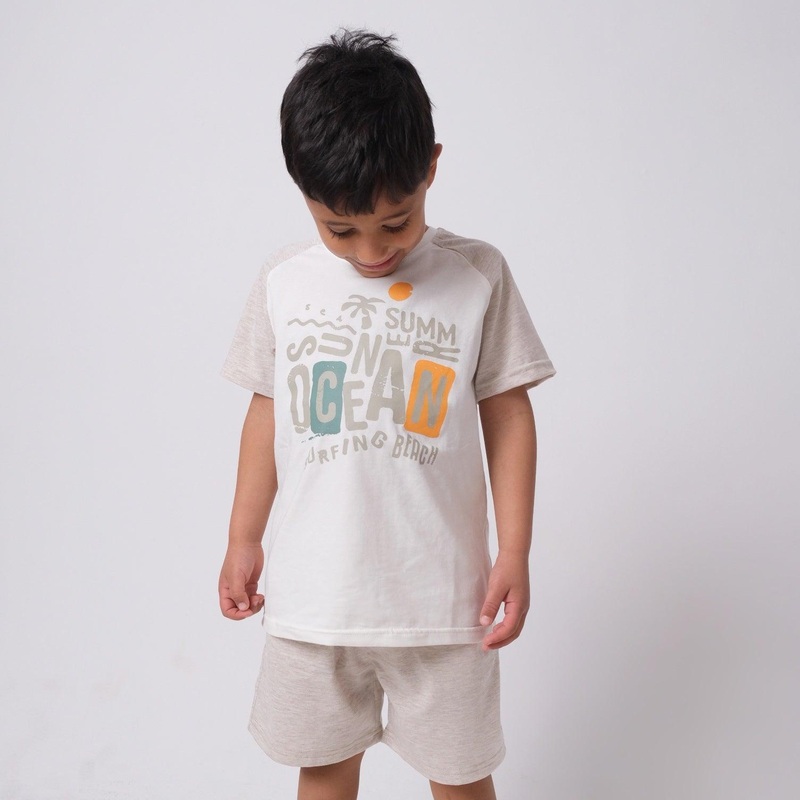 “Summer Surfing Beach” Short-Sleeved Pajama