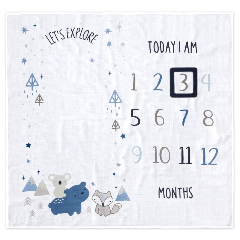 2-Piece Baby Boys Let’s Explore Milestone Blanket Set