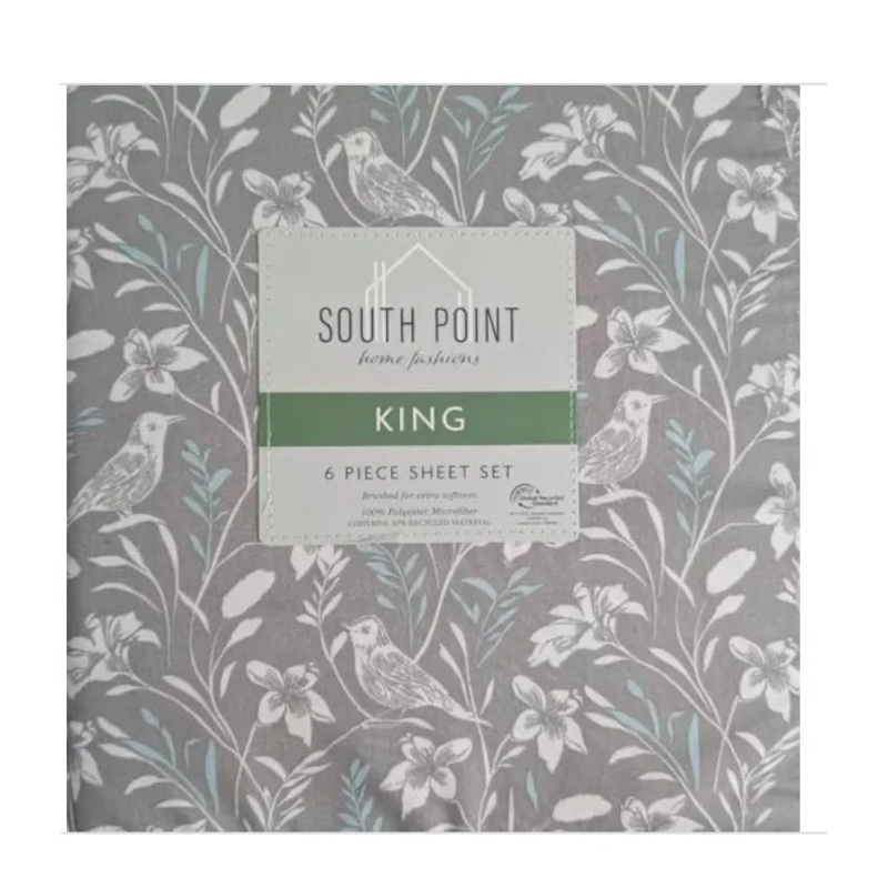 6-Piece Floral Sheet Set – Queen/King – Extra Deep 17″