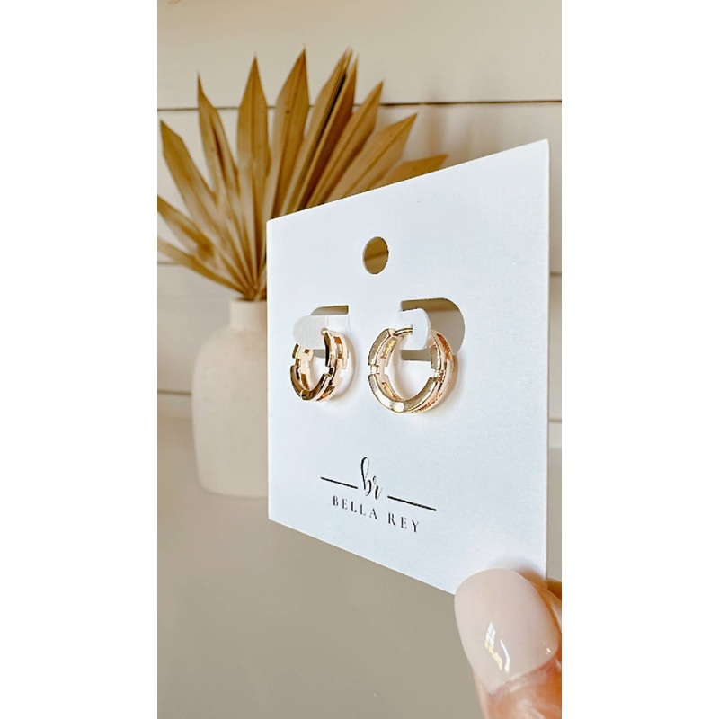 Bella Rey Courtney 18k Gold Plated Huggies Hoops
