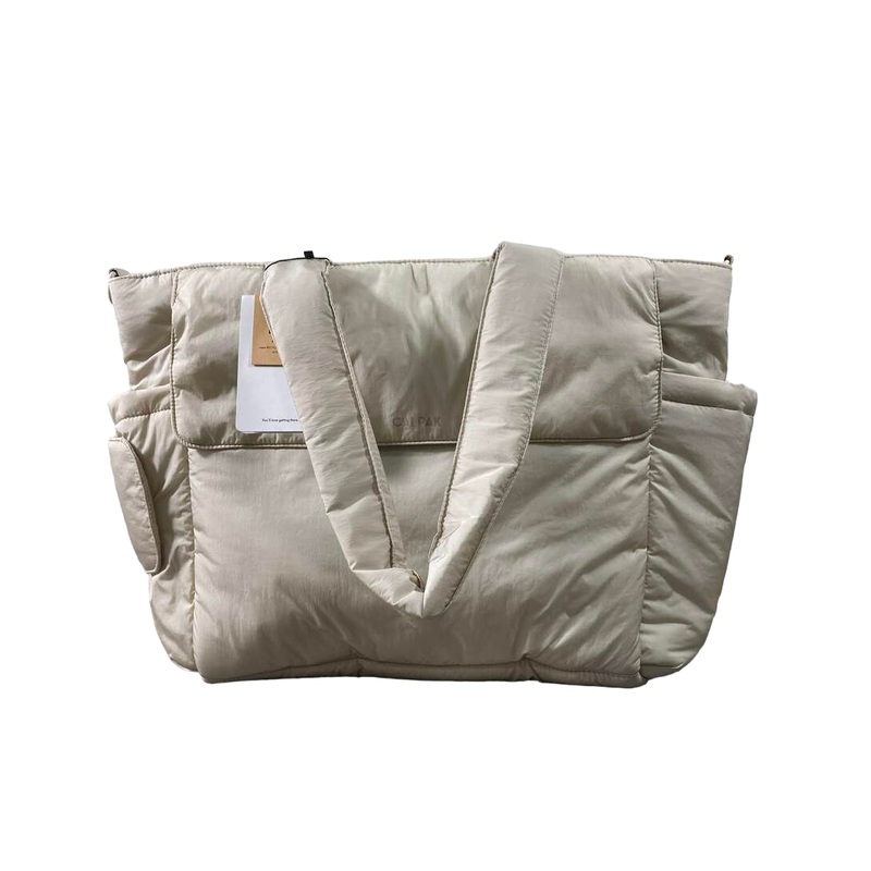 Calpak Diaper Tote Bag with Laptop Sleeve, Oatmeal