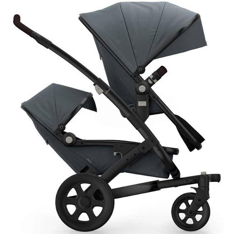 Joolz Geo 2 Tailor Twin Stroller – Black/Grey/Black/Dark Brown Ribbed