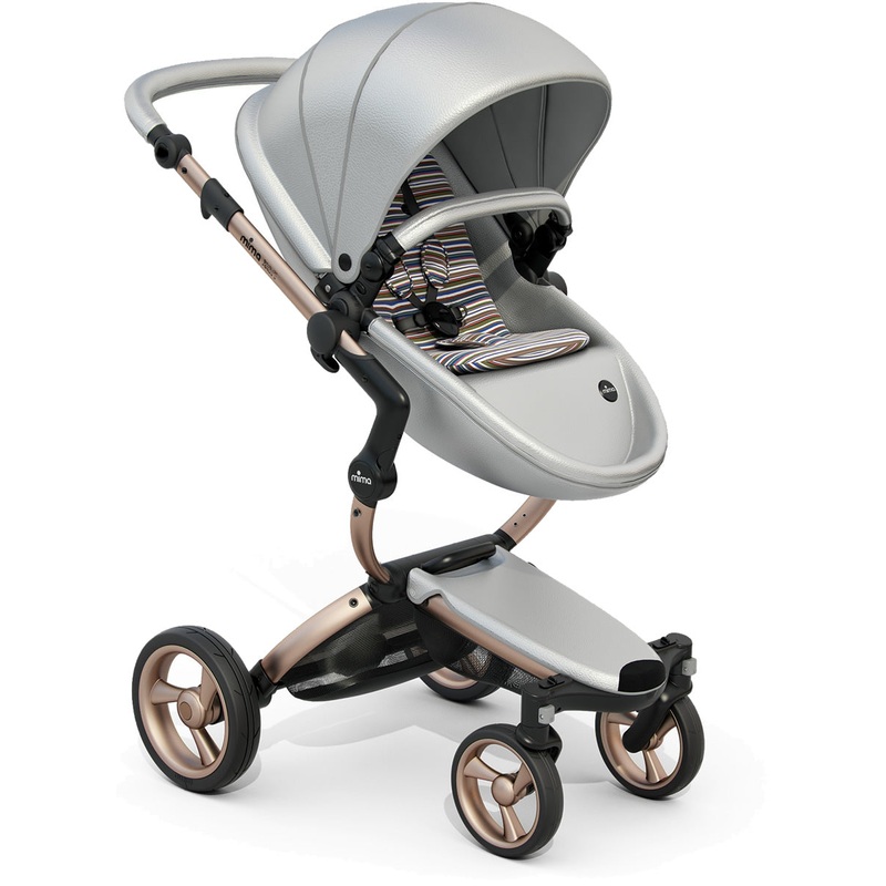 Mima 2019 Xari Complete Stroller, Rose Gold – Argento / Autumn Stripes