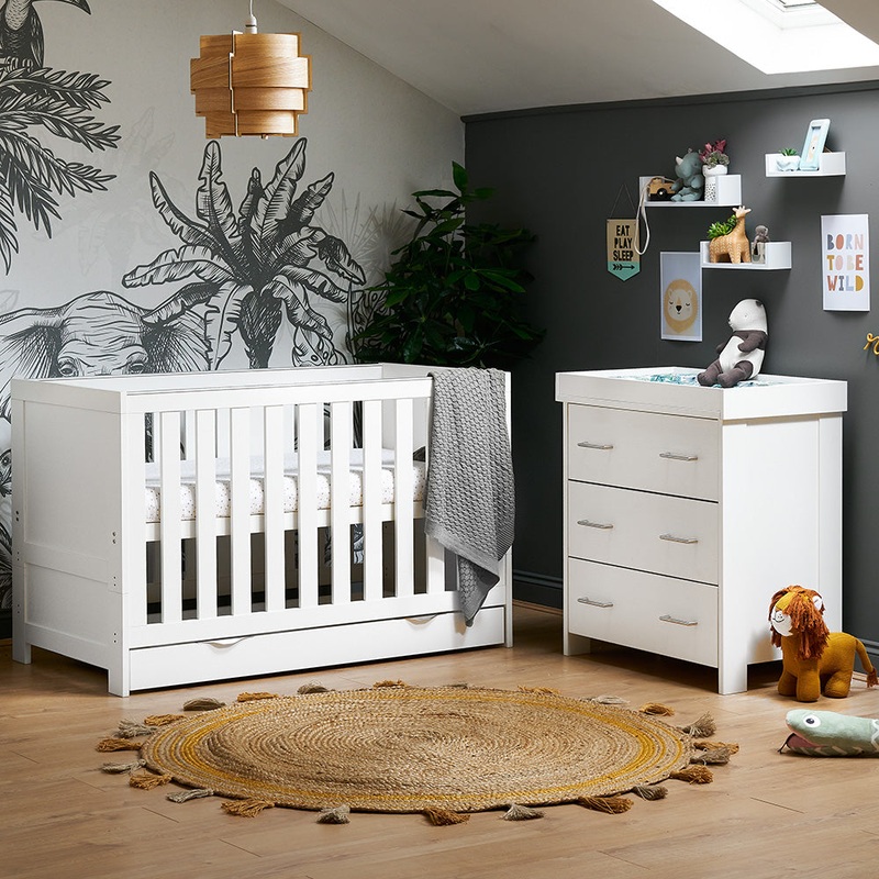 Obaby Nika 2 Piece Room Set & Underdrawer – WHITE WASH