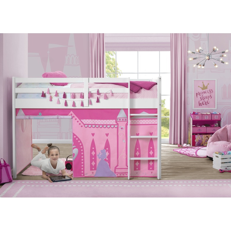 Princess Loft Bed Tent – Curtain Set for Twin Loft Bed (Bed Sold Separately)