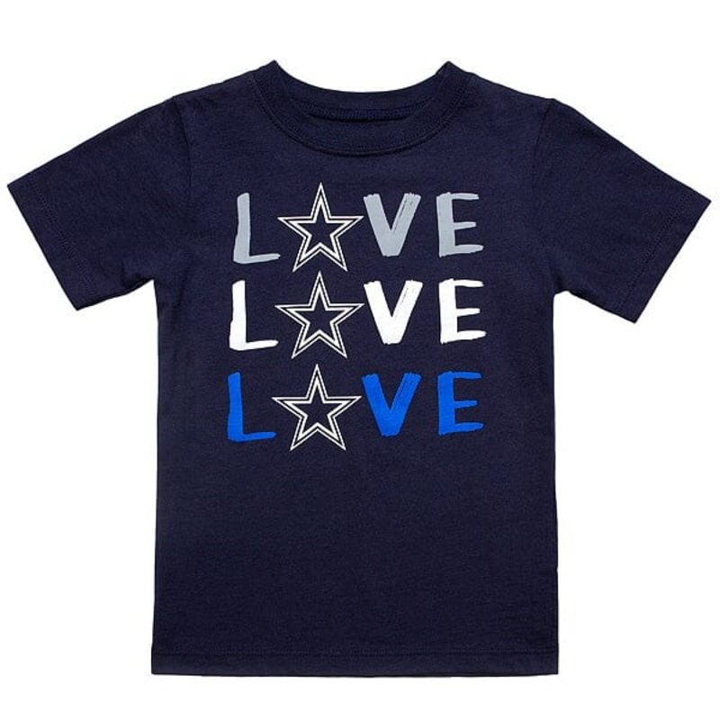 Toddler Girls Dallas Cowboys “Love” Short Sleeve Tee