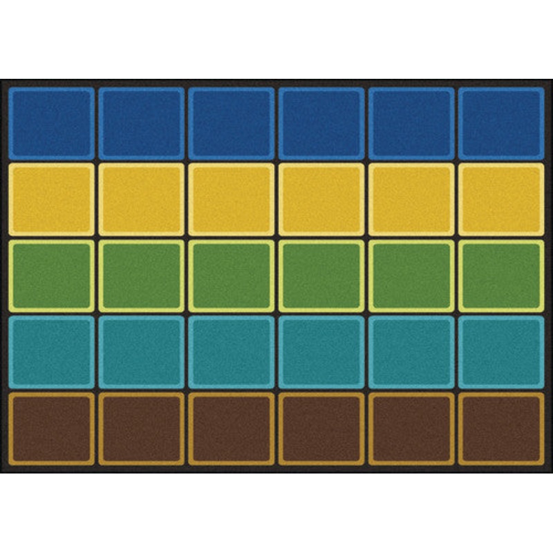 Blocks Abound Rug, 10’9″ x 13’2″ Rectangle, Earthtone