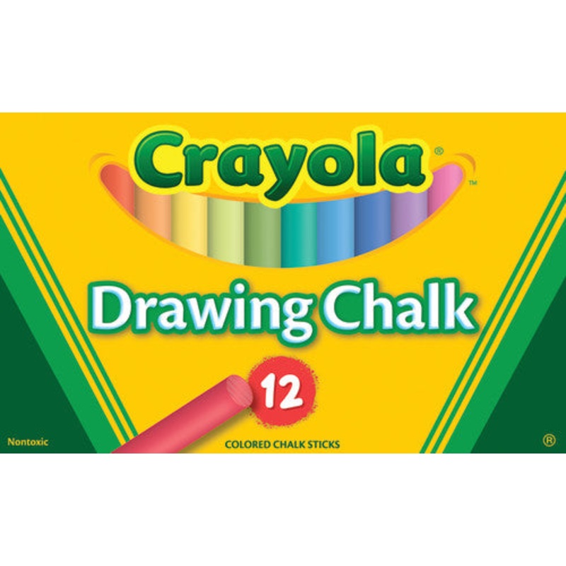 Crayola Drawing Chalk, 12 Colored Chalk Sticks