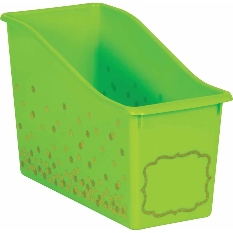 Lime Confetti Plastic Book Bin(C)