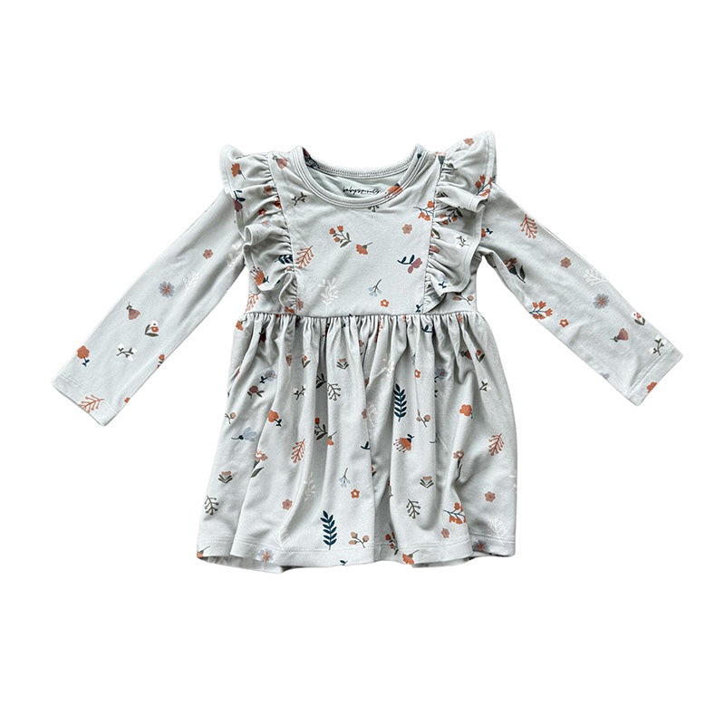 Long Sleeve Ruffle Dress – Botanical