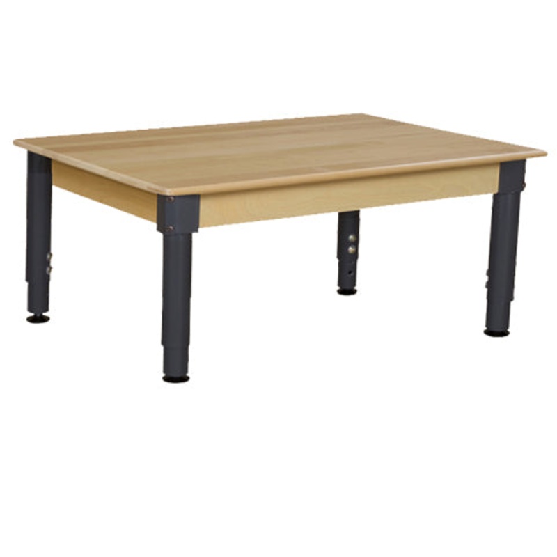 24″ x 48″ Rectangle Hardwood Table with Adjustable Legs 12″-17″