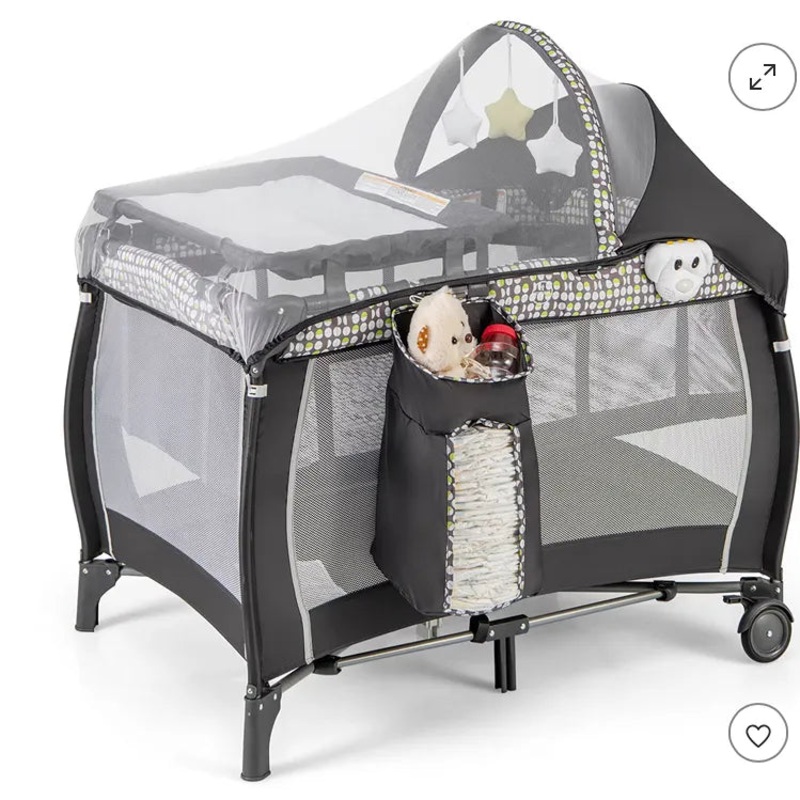 4-in-1 Portable Baby Playard w/ Music Box Canopy (See Description)