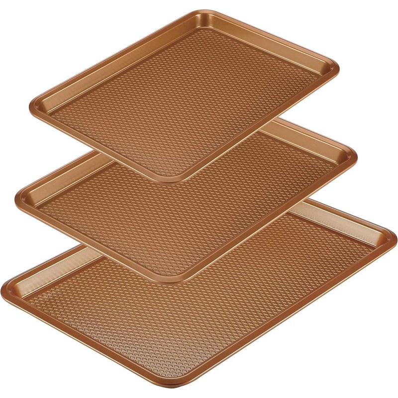 Nonstick Bakeware Set/Baking Pans – 3 Piece – Copper