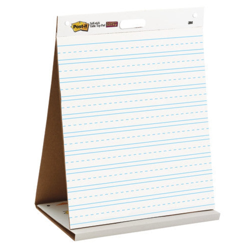 Post-it Tabletop Self-Stick Easel Pad, Primary Ruled