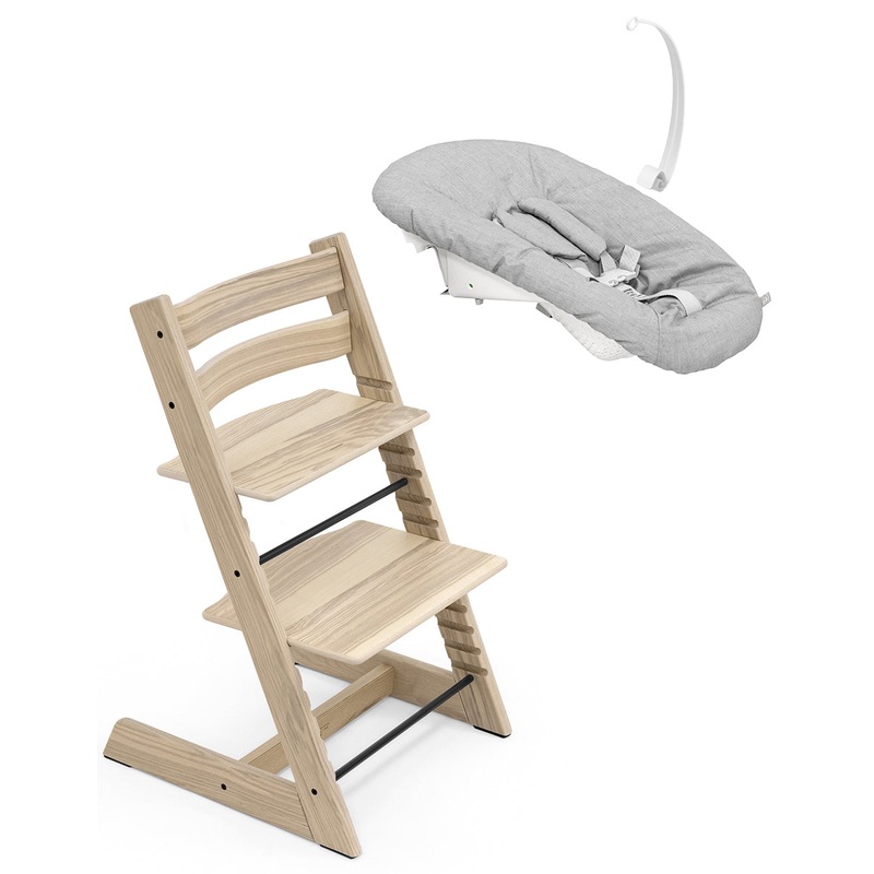 Tripp Trapp Chair + Newborn Set Bundle – Ash Natural