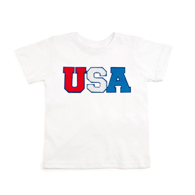 USA Patch Short Sleeve T-Shirt – White